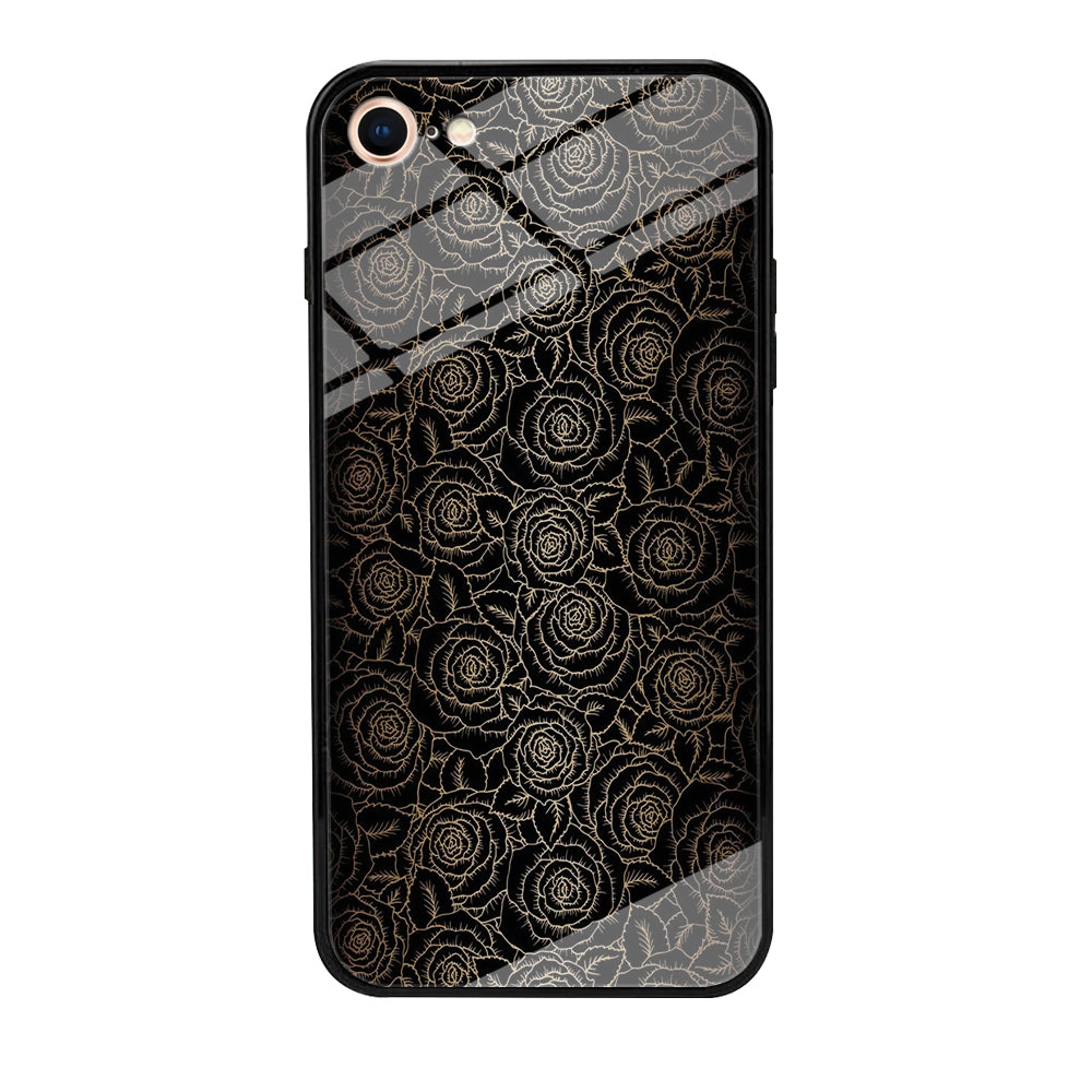 Gold Rose in The Dark iPhone 8 Case