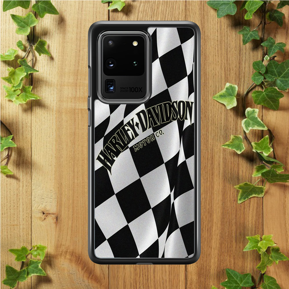 Harley Davidson Black White Flag Samsung Galaxy S20 Ultra Case