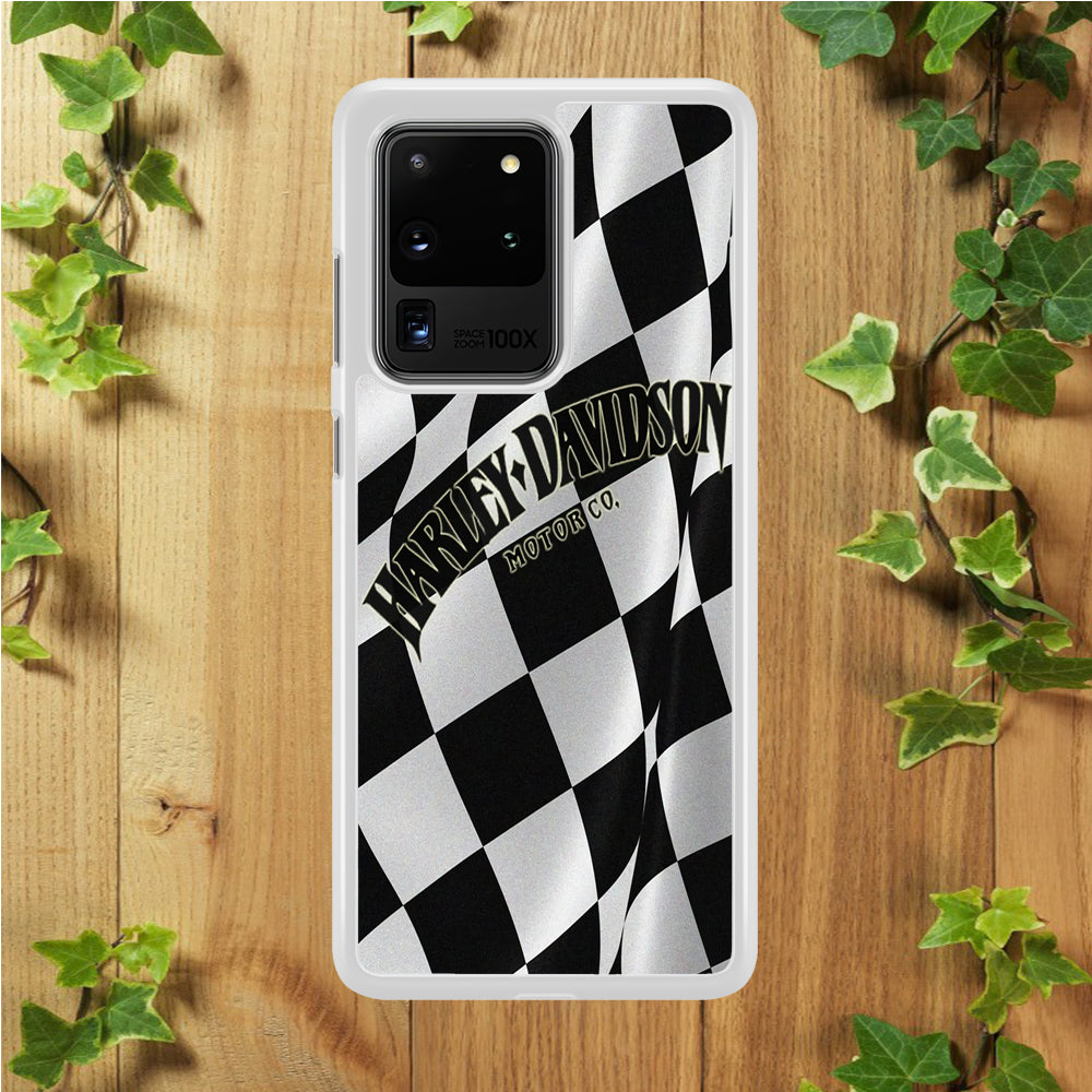 Harley Davidson Black White Flag Samsung Galaxy S20 Ultra Case