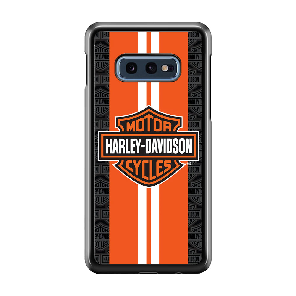 Harley Davidson White Striped Orange Samsung Galaxy S10E Case