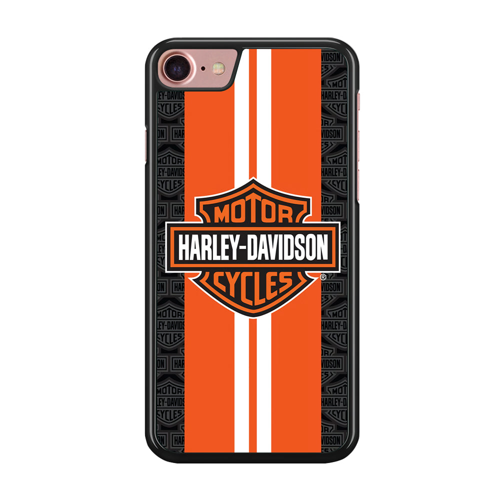 Harley Davidson White Striped Orange iPhone 8 Case