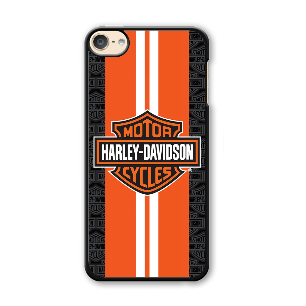 Harley Davidson White Striped Orange iPod Touch 6 Case