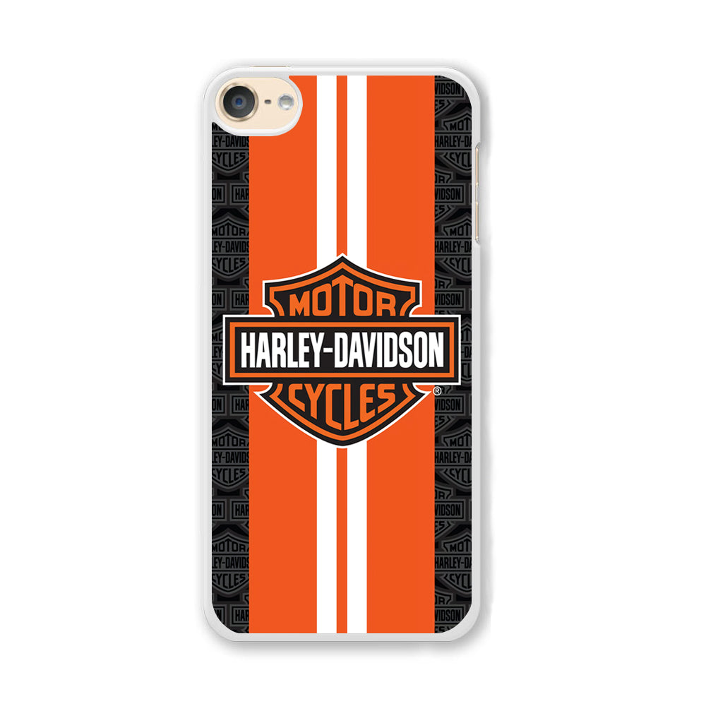 Harley Davidson White Striped Orange iPod Touch 6 Case