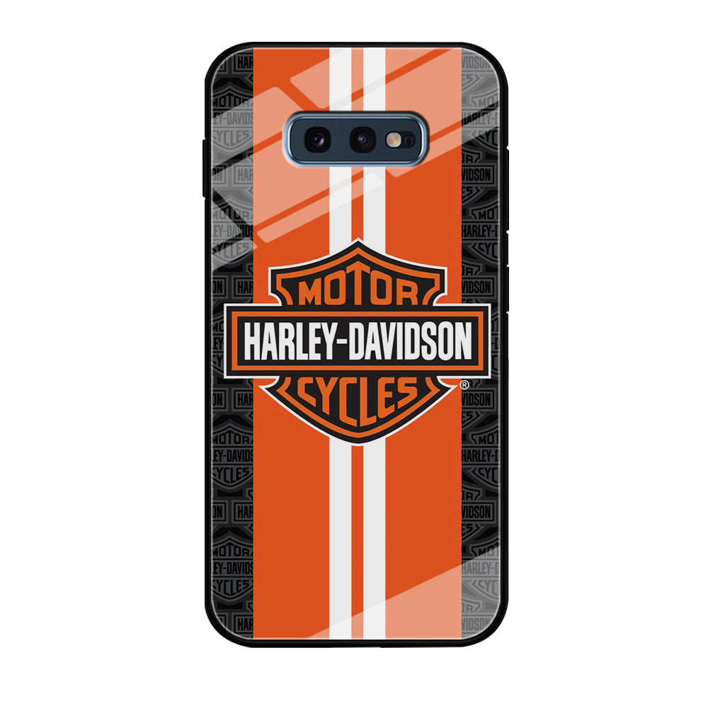 Harley Davidson White Striped Orange Samsung Galaxy S10E Case