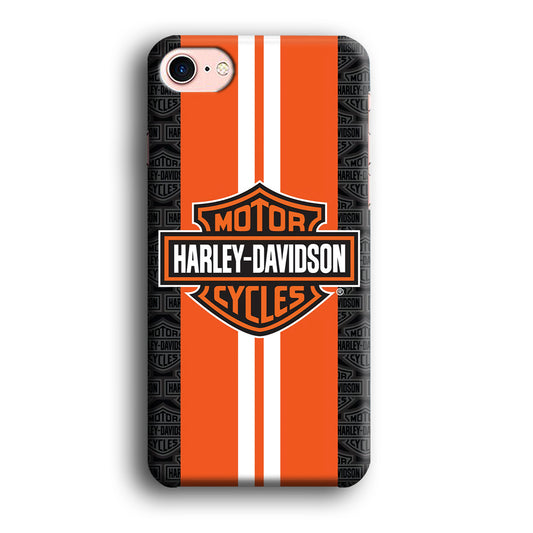 Harley Davidson White Striped Orange iPhone 8 Case