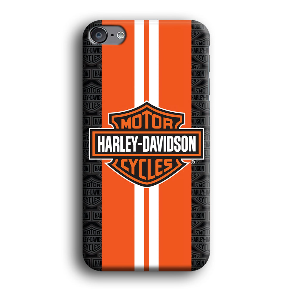 Harley Davidson White Striped Orange iPod Touch 6 Case