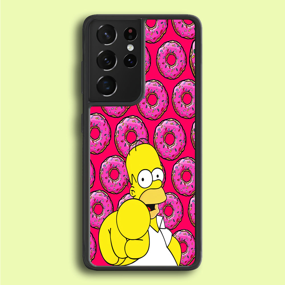 Homer Simpson Donut Samsung Galaxy S21 Ultra Case