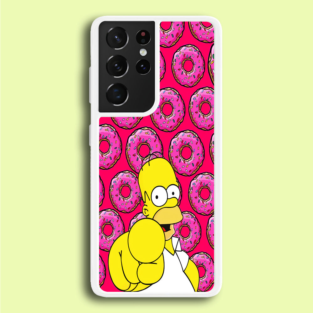 Homer Simpson Donut Samsung Galaxy S21 Ultra Case