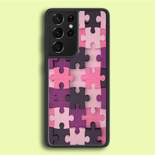 Jigsaw Puzzle Pattern Samsung Galaxy S21 Ultra Case