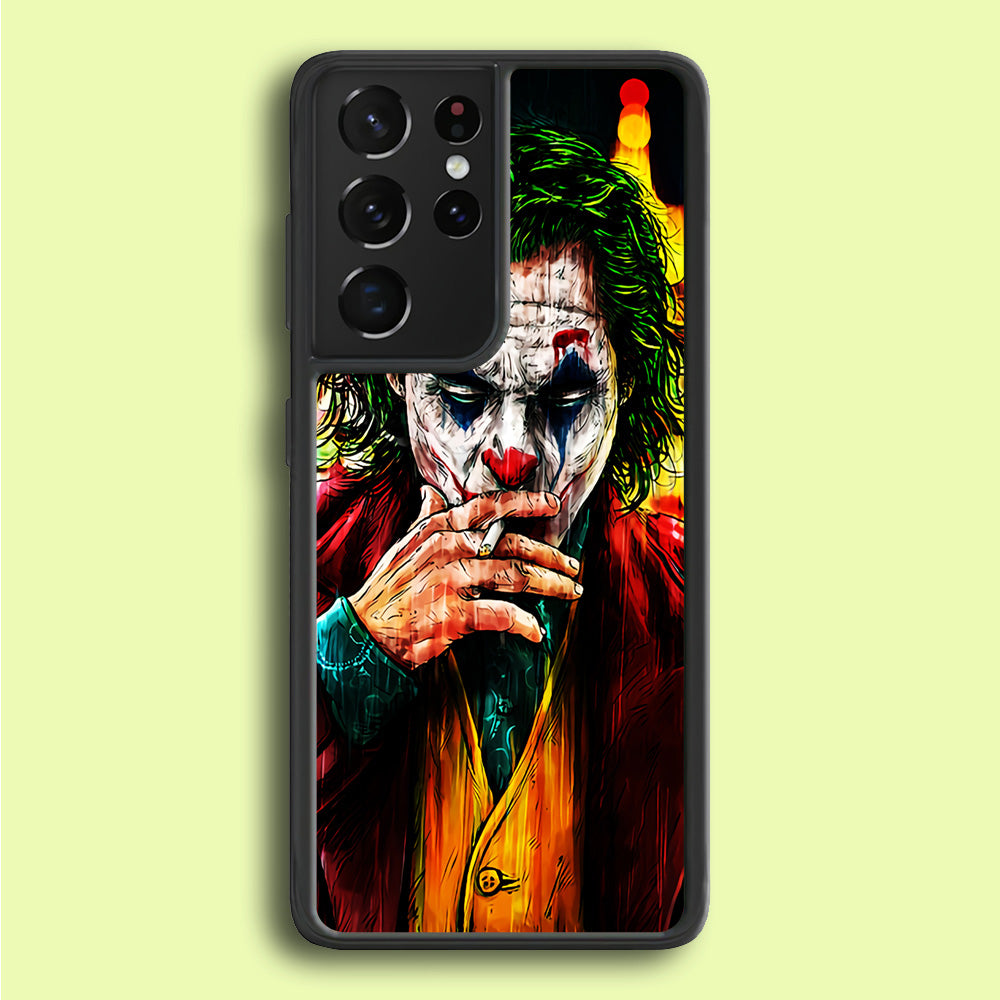 Joker Smoking Painting Samsung Galaxy S21 Ultra Case