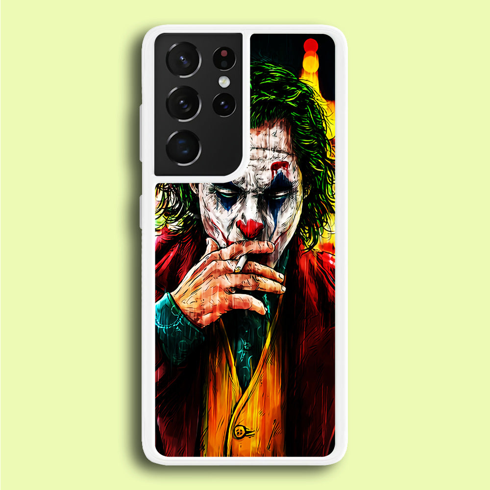 Joker Smoking Painting Samsung Galaxy S21 Ultra Case