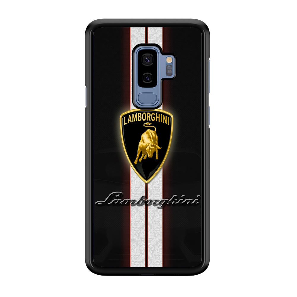 Lamborghini Logo White Stripe Samsung Galaxy S9 Plus Case