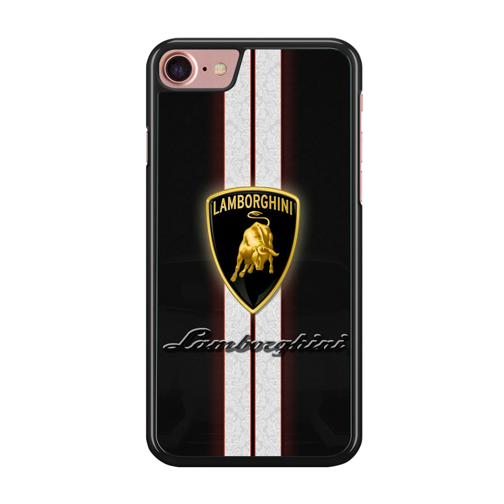 Lamborghini Logo White Stripe iPhone 8 Case