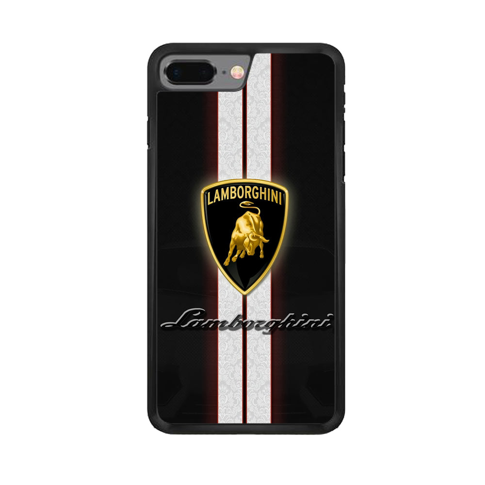 Lamborghini Logo White Stripe iPhone 8 Plus Case
