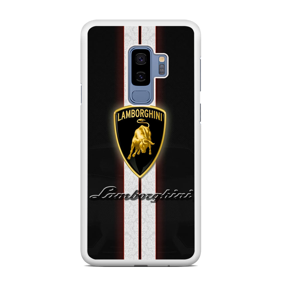 Lamborghini Logo White Stripe Samsung Galaxy S9 Plus Case