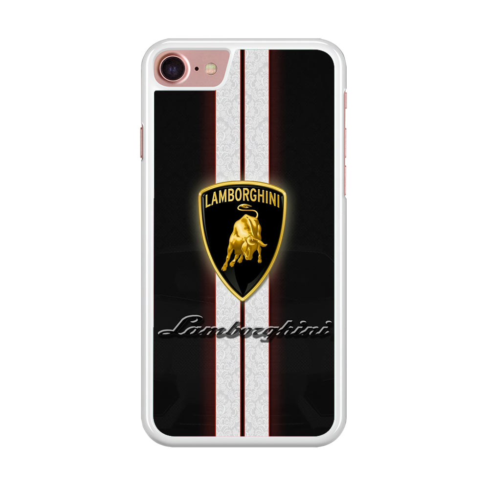 Lamborghini Logo White Stripe iPhone 8 Case