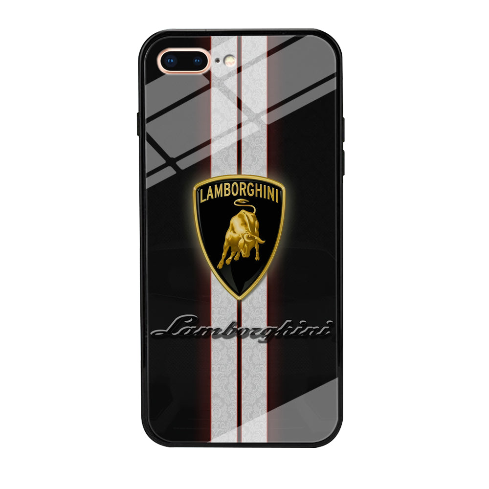 Lamborghini Logo White Stripe iPhone 8 Plus Case
