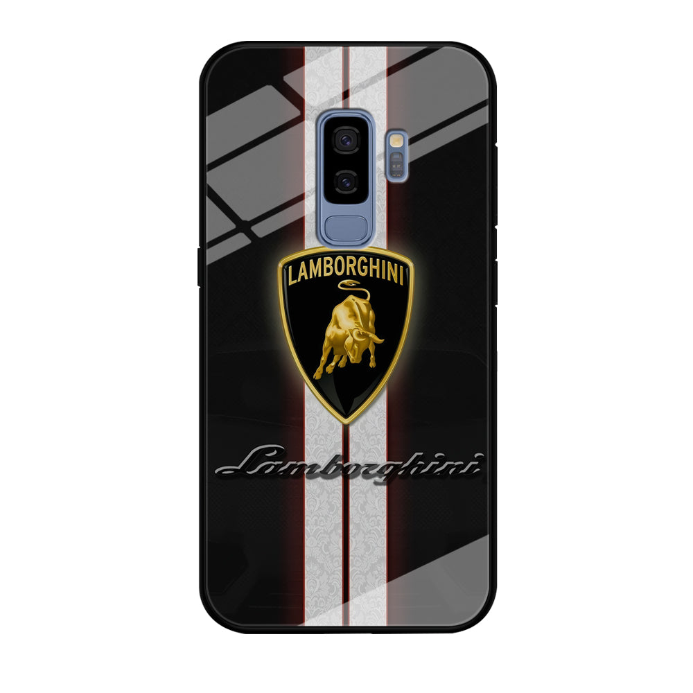 Lamborghini Logo White Stripe Samsung Galaxy S9 Plus Case