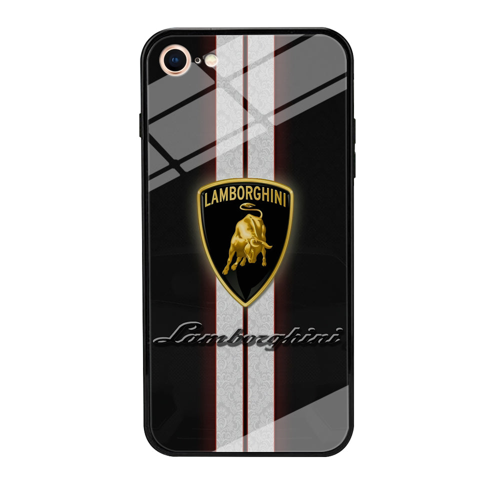 Lamborghini Logo White Stripe iPhone 8 Case