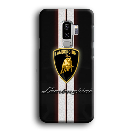 Lamborghini Logo White Stripe Samsung Galaxy S9 Plus Case