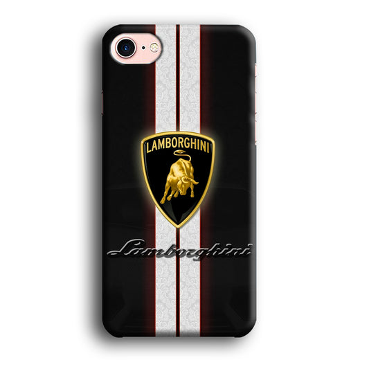 Lamborghini Logo White Stripe iPhone 8 Case