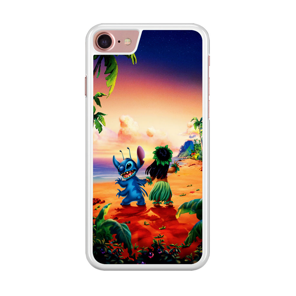 Lilo and Stitch on The Beach iPhone 8 Case