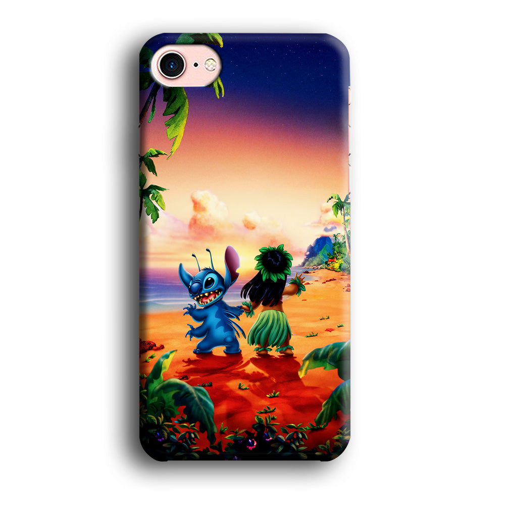 Lilo and Stitch on The Beach iPhone 8 Case