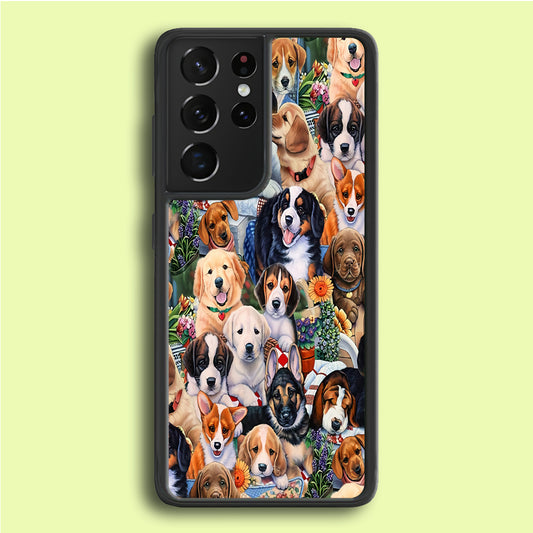 Lots of Cute Dogs Samsung Galaxy S21 Ultra Case