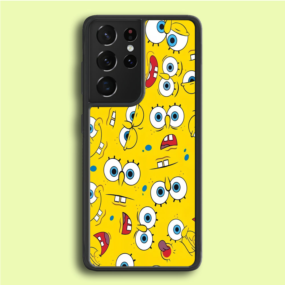 Lots of Face Spongebob Samsung Galaxy S21 Ultra Case