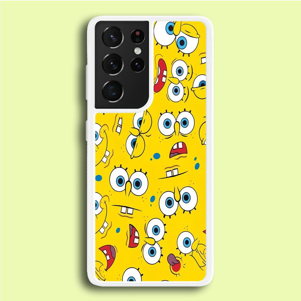 Lots of Face Spongebob Samsung Galaxy S21 Ultra Case