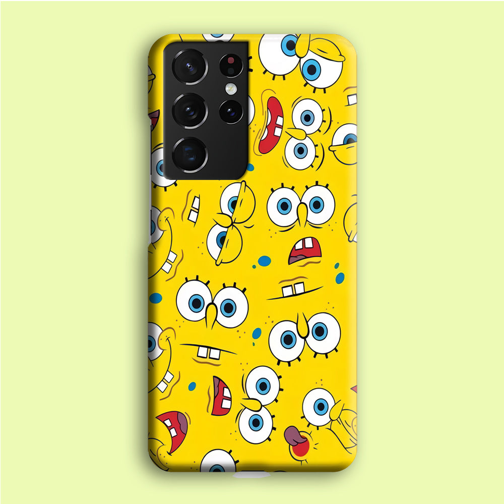 Lots of Face Spongebob Samsung Galaxy S21 Ultra Case