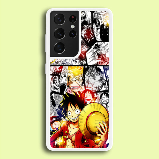 Luffy Comic Background Samsung Galaxy S21 Ultra Case