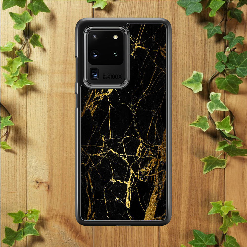 Marble Pattern Black and Gold Samsung Galaxy S20 Ultra Case