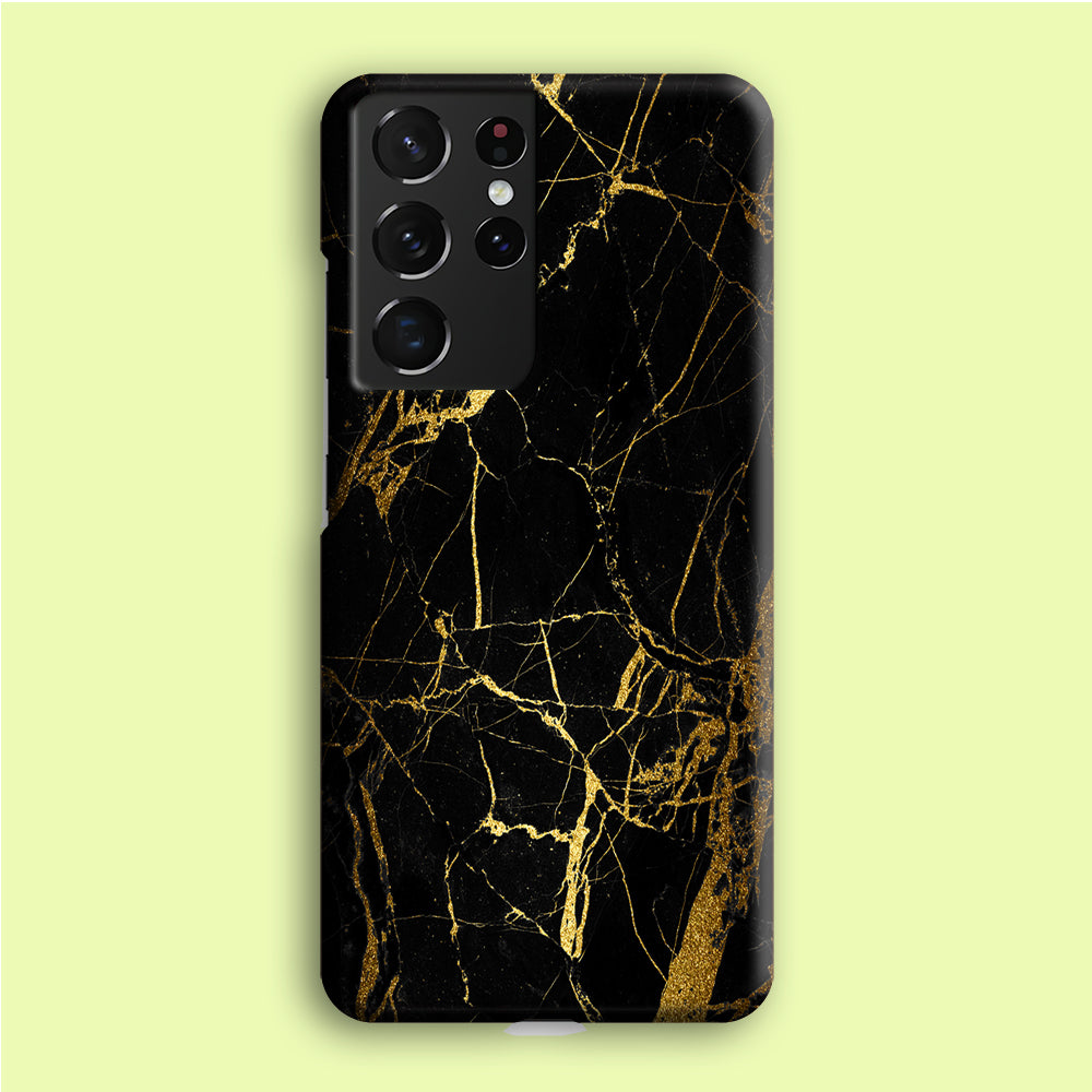 Marble Pattern Black and Gold Samsung Galaxy S21 Ultra Case