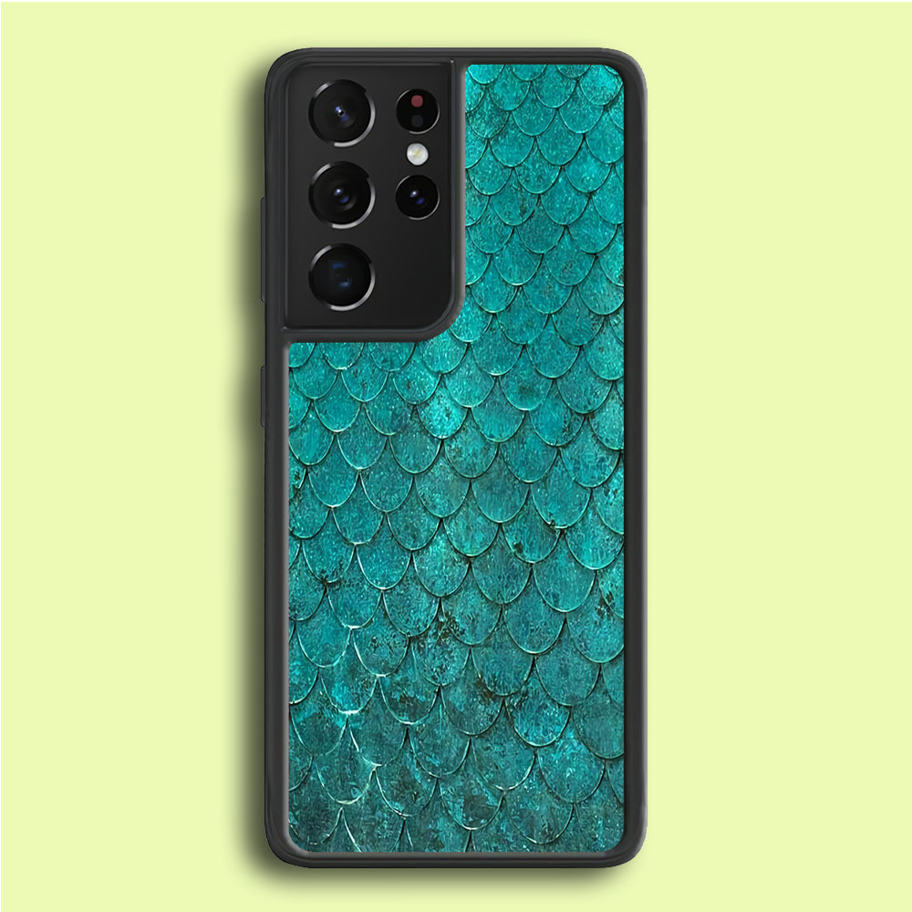 Mermaid Scale Green Luxury Samsung Galaxy S21 Ultra Case