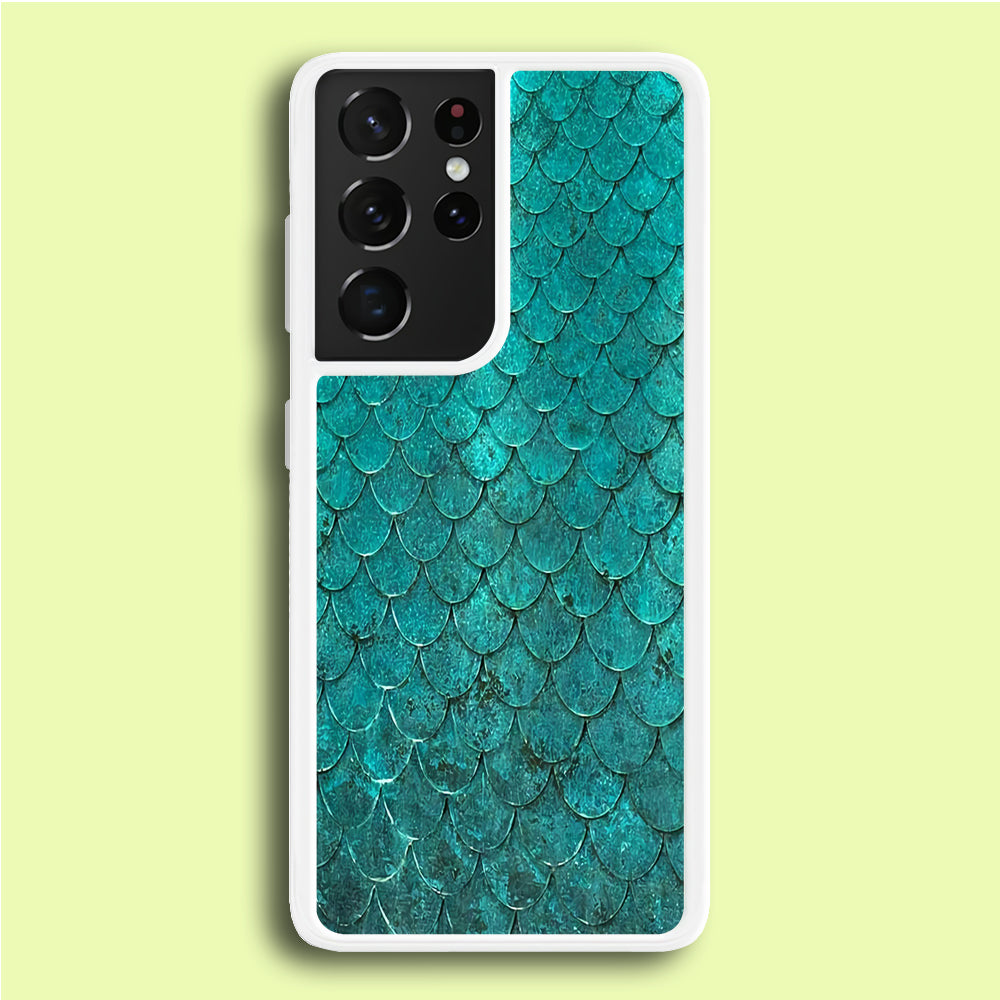 Mermaid Scale Green Luxury Samsung Galaxy S21 Ultra Case