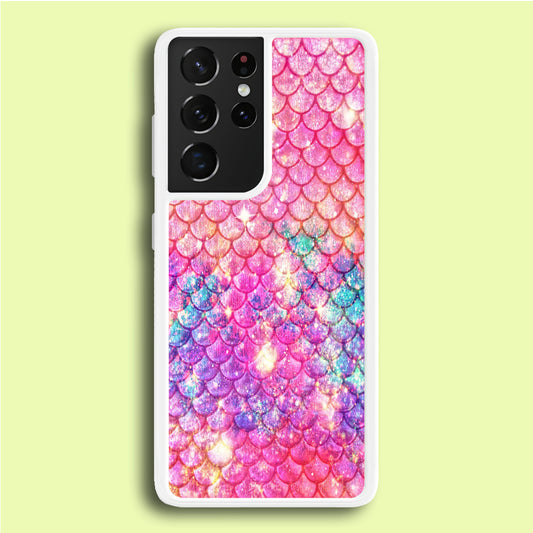 Mermaid Scale Pink Luxury Samsung Galaxy S21 Ultra Case