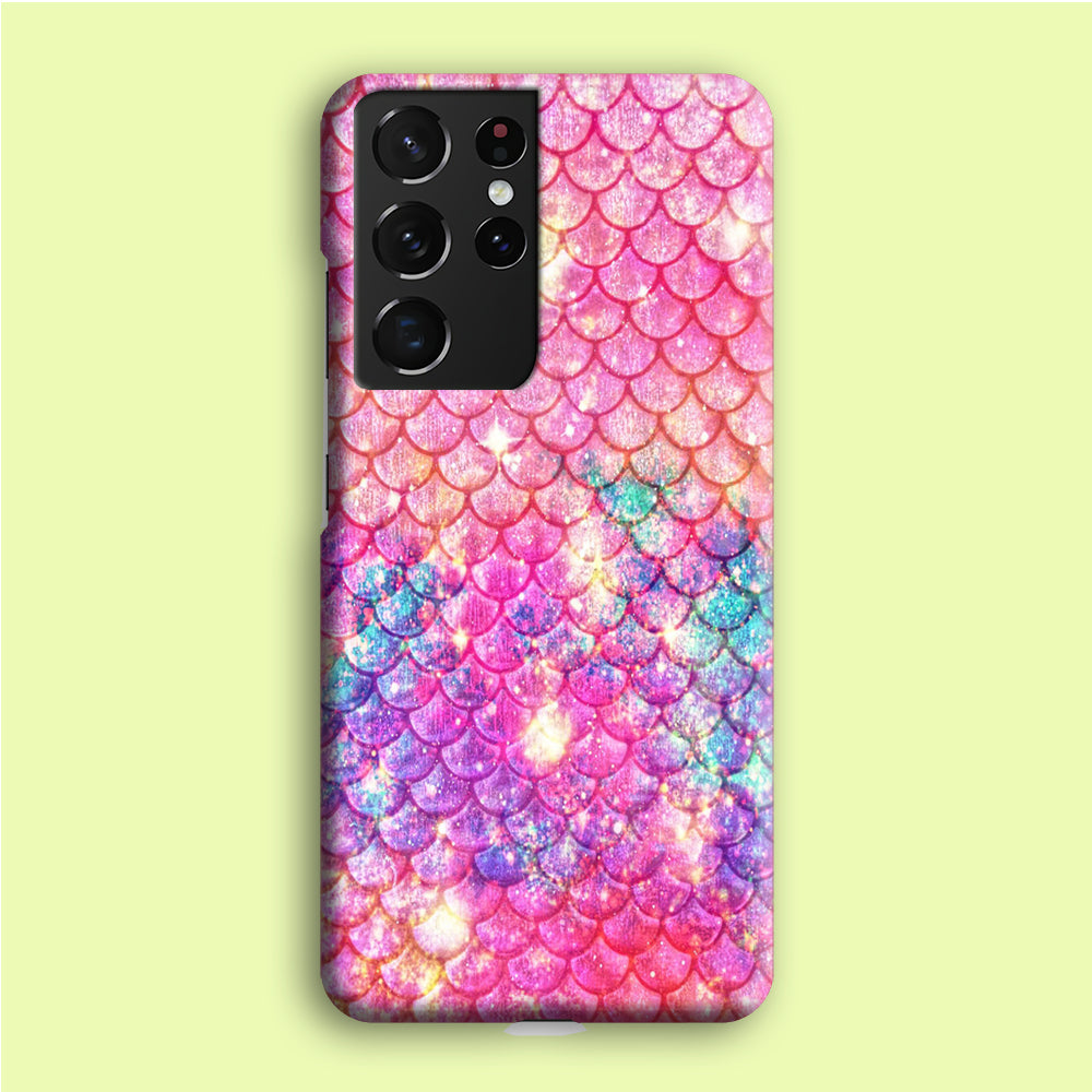 Mermaid Scale Pink Luxury Samsung Galaxy S21 Ultra Case