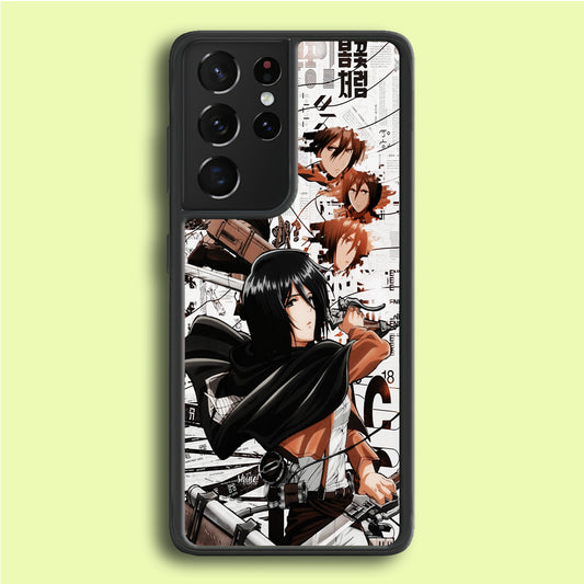 Mikasa Ackerman Shingeki no Kyojin Samsung Galaxy S21 Ultra Case