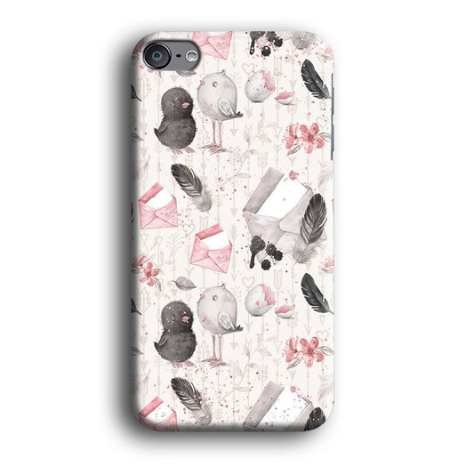 Motif Bird and Letter White iPod Touch 6 Case