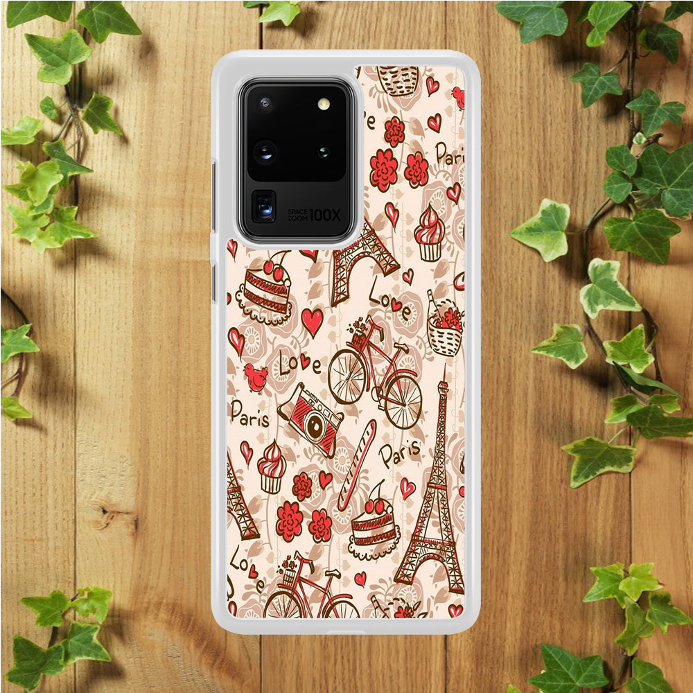 Motif Paris Love Samsung Galaxy S20 Ultra Case