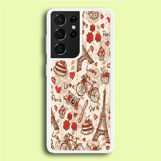 Motif Paris Love Samsung Galaxy S21 Ultra Case