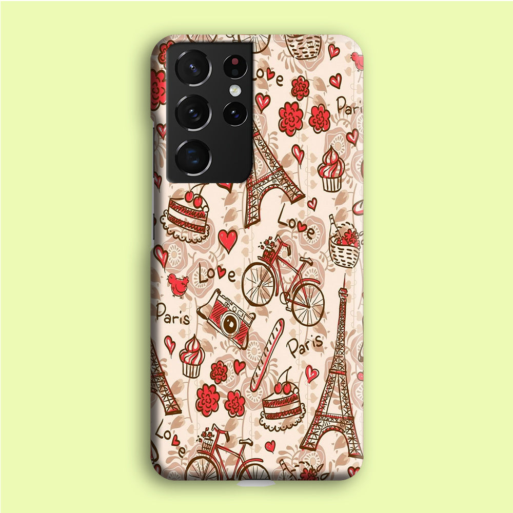 Motif Paris Love Samsung Galaxy S21 Ultra Case