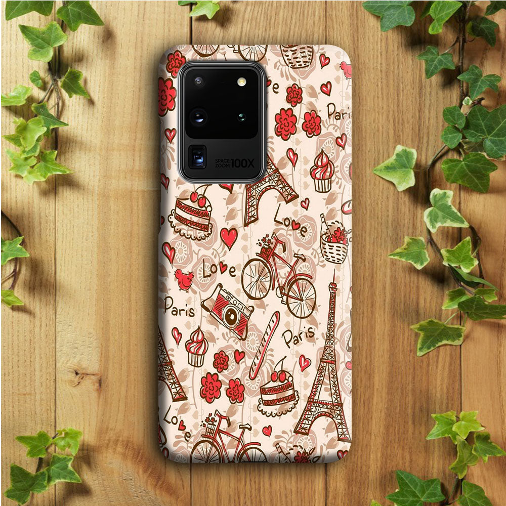 Motif Paris Love Samsung Galaxy S20 Ultra Case