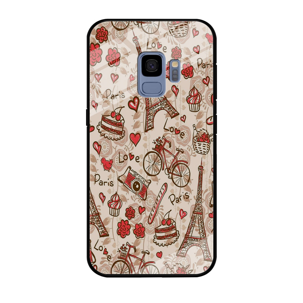 Motif Paris Love Samsung Galaxy S9 Case