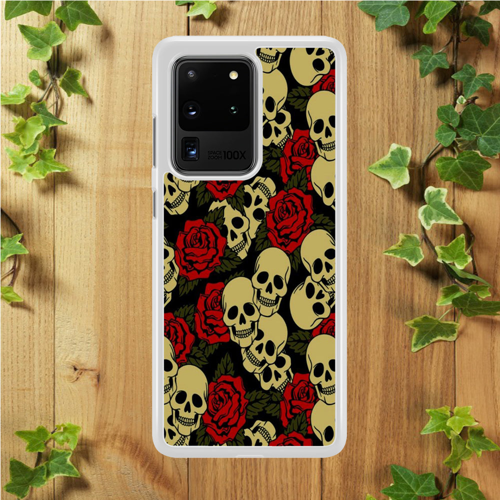 Motif Skull and Rose Samsung Galaxy S20 Ultra Case