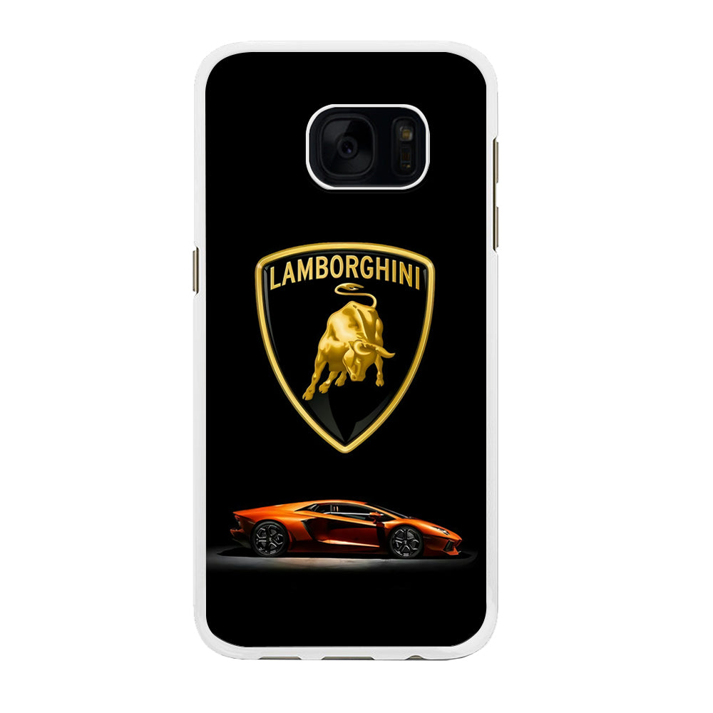 Orange Car Lamborghini Logo Samsung Galaxy S7 Edge Case