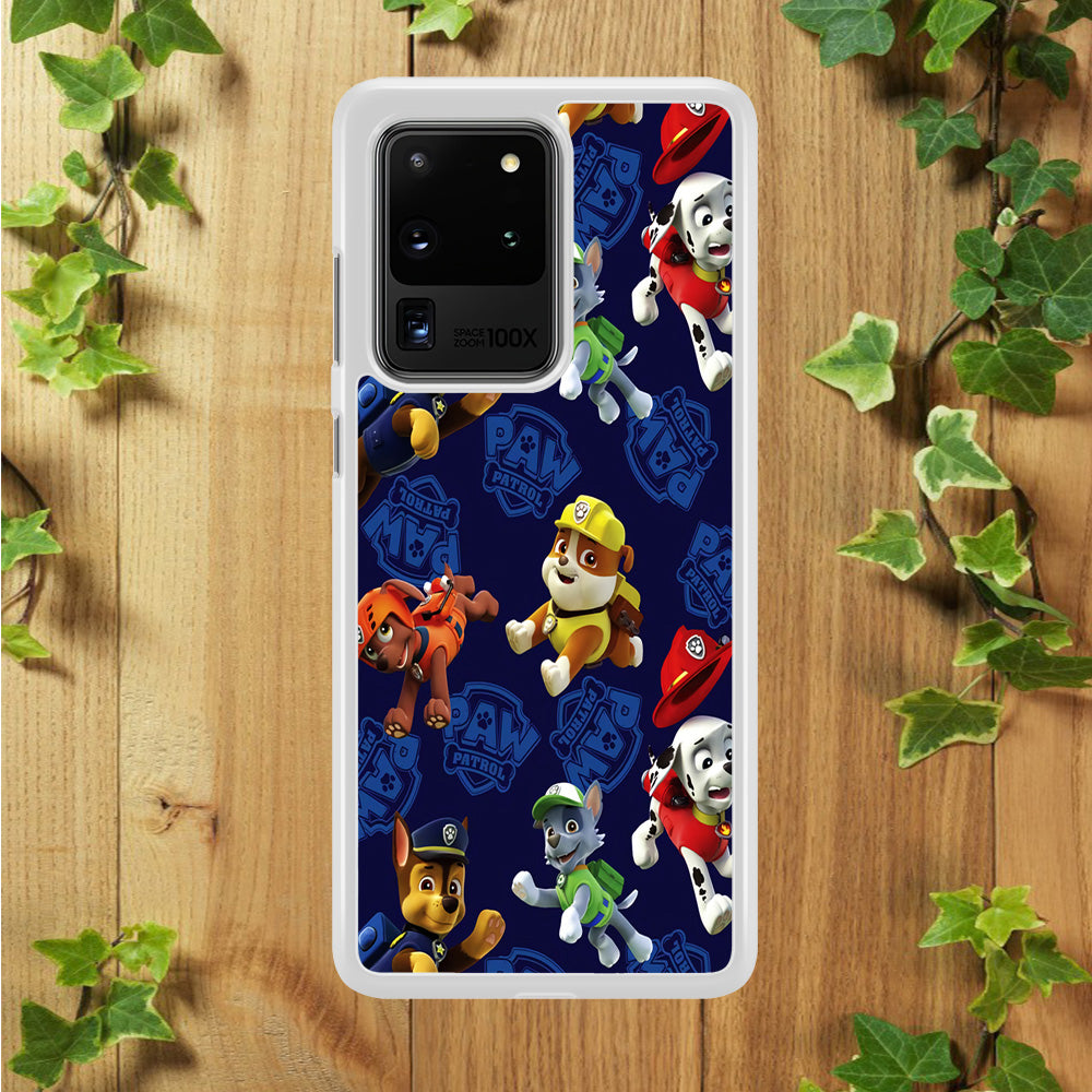 Paw Patrol Patern Blue Samsung Galaxy S20 Ultra Case