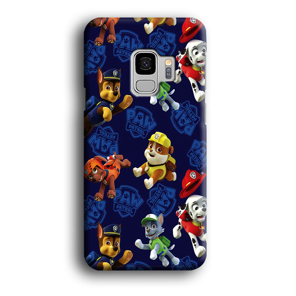 Paw Patrol Patern Blue Samsung Galaxy S9 Case