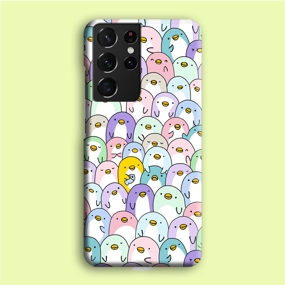 Pinguins Doodle Samsung Galaxy S21 Ultra Case